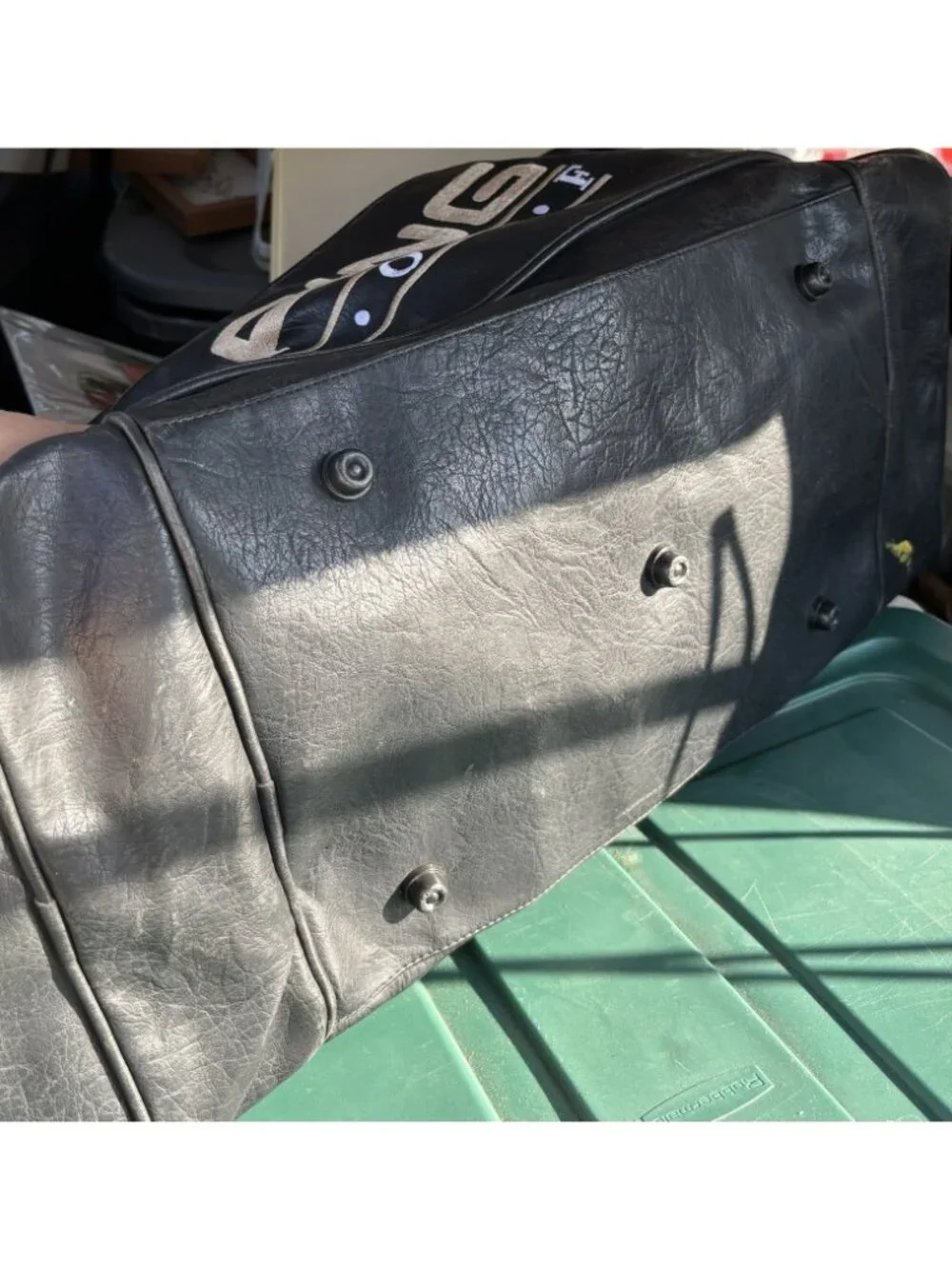 Vintage Ping Golf Black Leather Large Duffle Bag With Strap